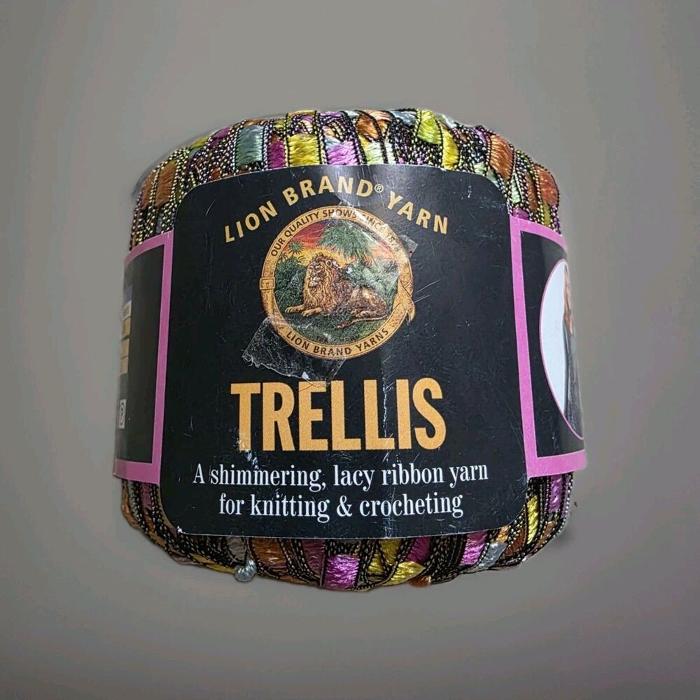 TRELLIS Lion Brand Yarn Pastel Garden Stained Glass Lacy Ribbon Ladder NEW